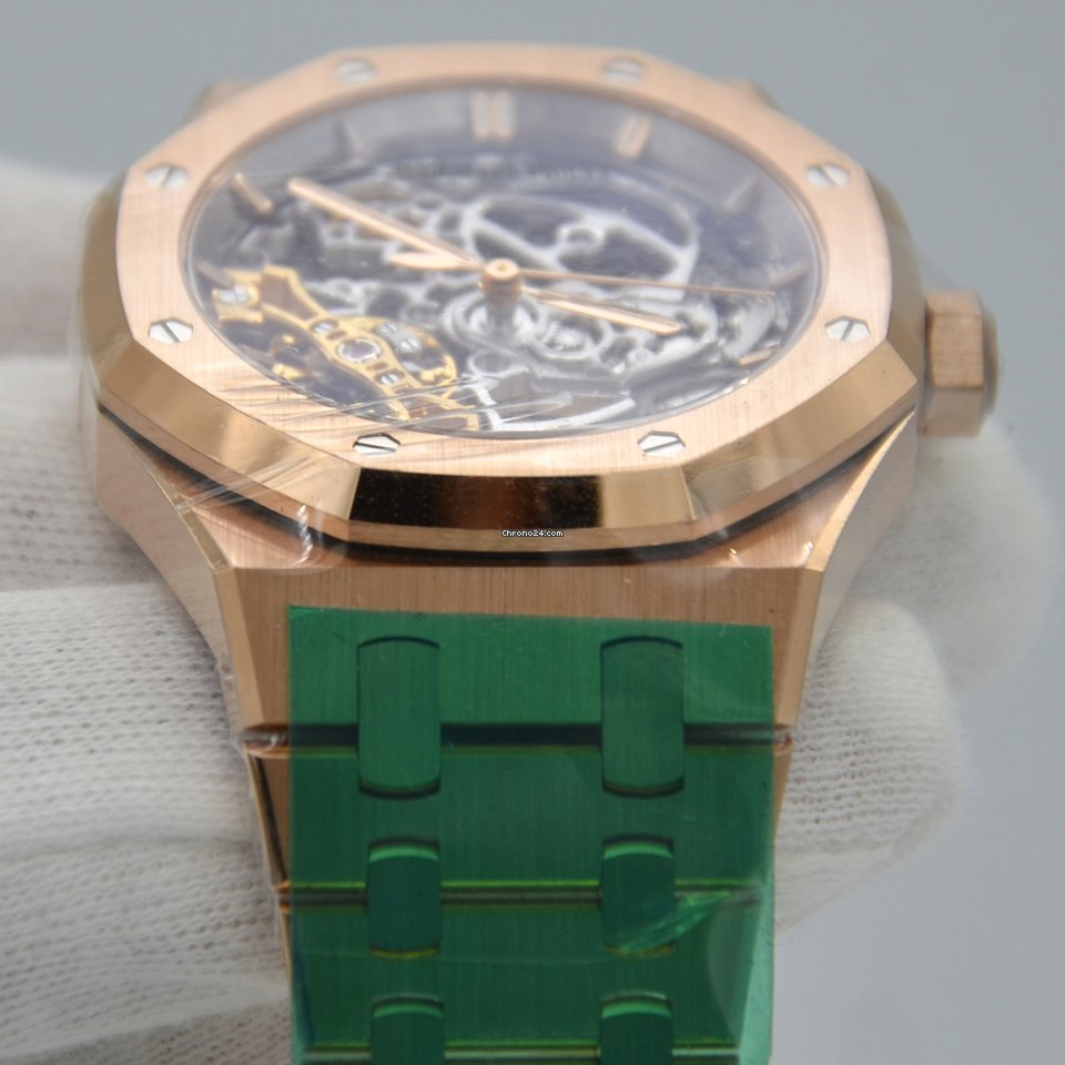 IMG_9081 Audemars Piguet Royal Oak Double Balance Wheel Openworked Mens watch Unisex Automatic Rose gold 15467OR.OO.1256OR.01 Replica 4