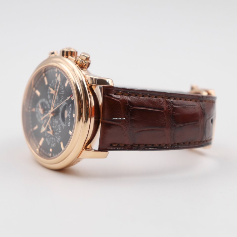 IMG_9081 Blancpain Leman Fly-Back Mens watch Unisex Automatic Rose gold 2685F-3630-53B Replica 4