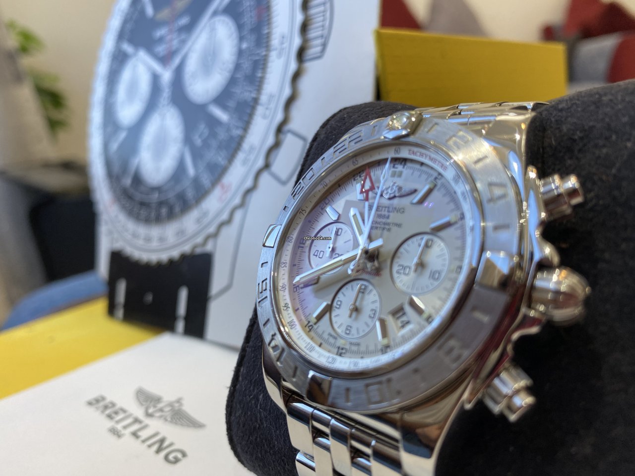 IMG_9081 Breitling Chronomat 44 GMT Mens watch Unisex Automatic Steel AB042011 G745 Replica 4