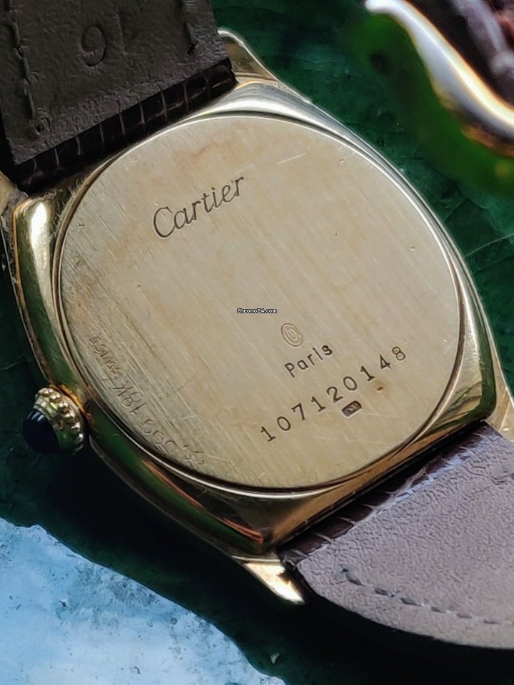 IMG_9081 Cartier Tortue Mens watch Unisex Manual winding Yellow gold 10712 Replica 4