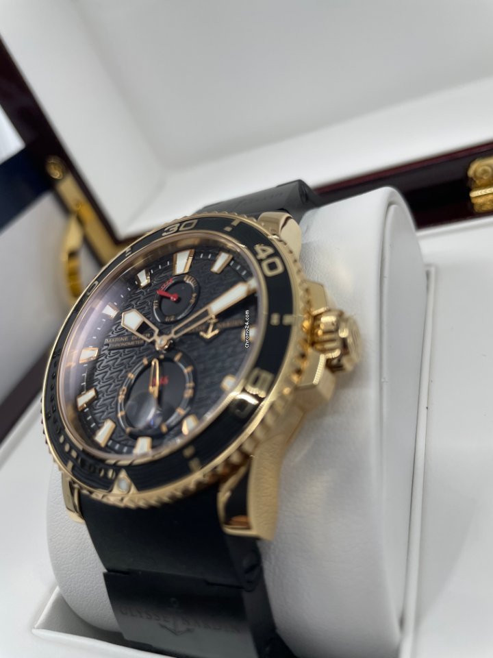 IMG_9081 Ulysse Nardin Maxi Marine Diver Mens watch Unisex Automatic Rose gold 266-33-3C-922 Replica 4