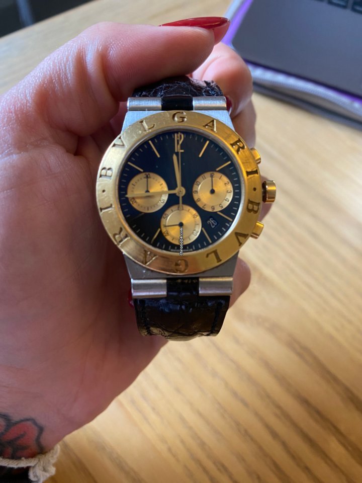 Bulgari Diagono Mens watch Unisex Manual winding Gold Steel CH 35 SG Replica 4