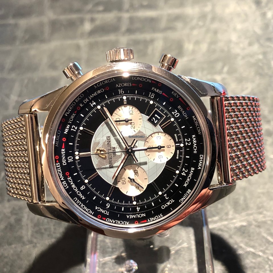 IMG_9081 Breitling Transocean Chronograph Unitime Mens watch Unisex Automatic Steel AB 0510U4 Replica 4