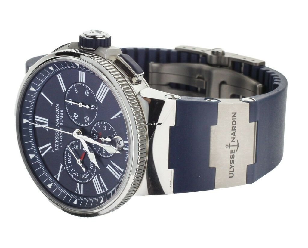 IMG_9081 Ulysse Nardin Marine Chronograph Mens watch Unisex Automatic Steel 1533-150 Replica 4