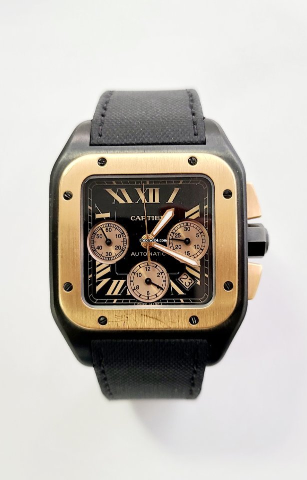 Cartier Santos 100 Mens watch Unisex Automatic Rose gold W2020004 Replica 4