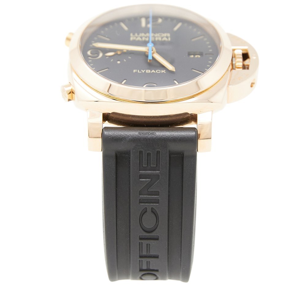 IMG_9081 Panerai Luminor 1950 3 Days Chrono Flyback Mens watch Unisex Automatic Rose gold PAM00525 Replica 4