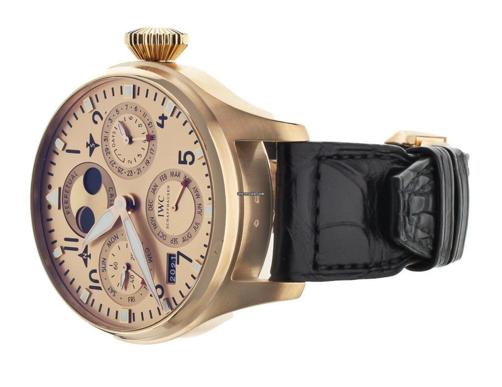 IWC Big Pilot Mens watch Unisex Automatic Rose gold IW502639 Replica 4