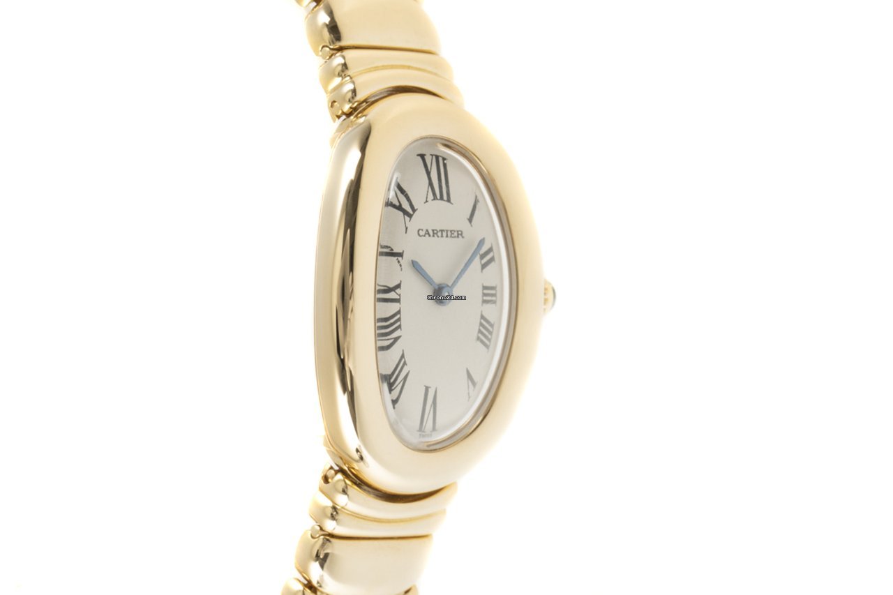 IMG_9081 Cartier Baignoire Womens watch Quartz Yellow gold 1950 Replica 4