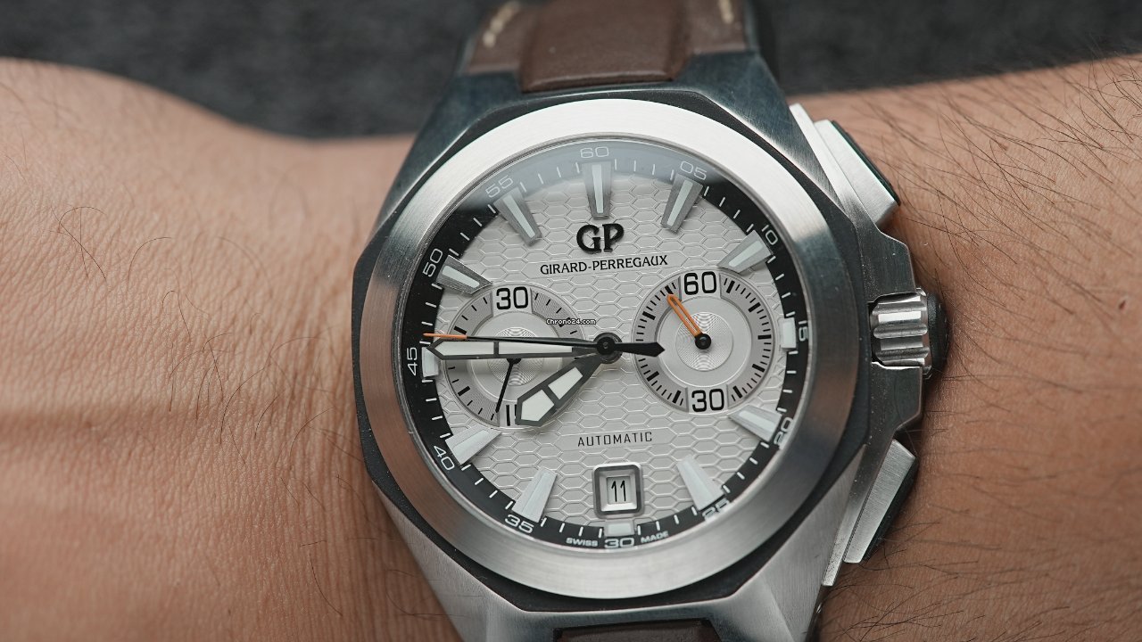 IMG_9081 Girard Perregaux Chrono Hawk Mens watch Unisex Steel 49970-11-131-HDBA Replica 4