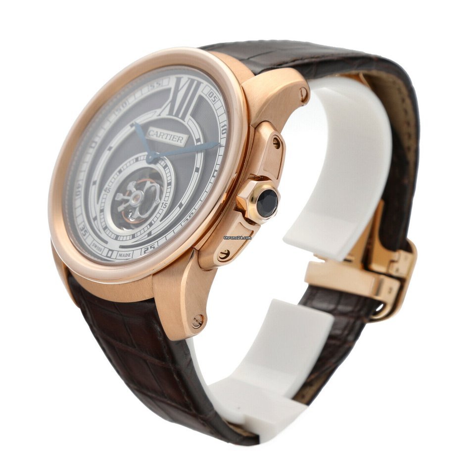 IMG_9081 Cartier Calibre de Cartier Mens watch Unisex Automatic Rose gold 3204 Replica 4