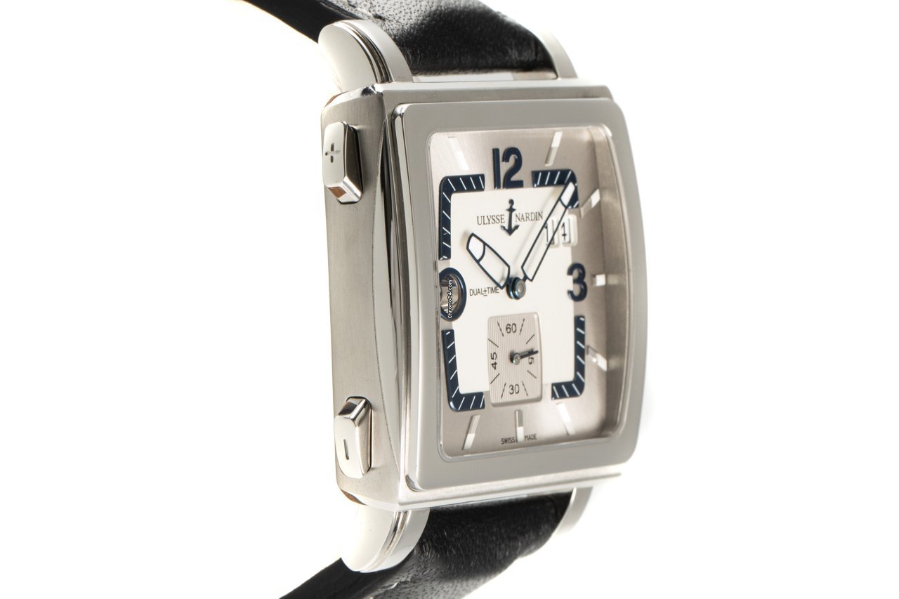 IMG_9081 Ulysse Nardin Quadrato Dual Time Mens watch Unisex Automatic Steel 243-92 Replica 4