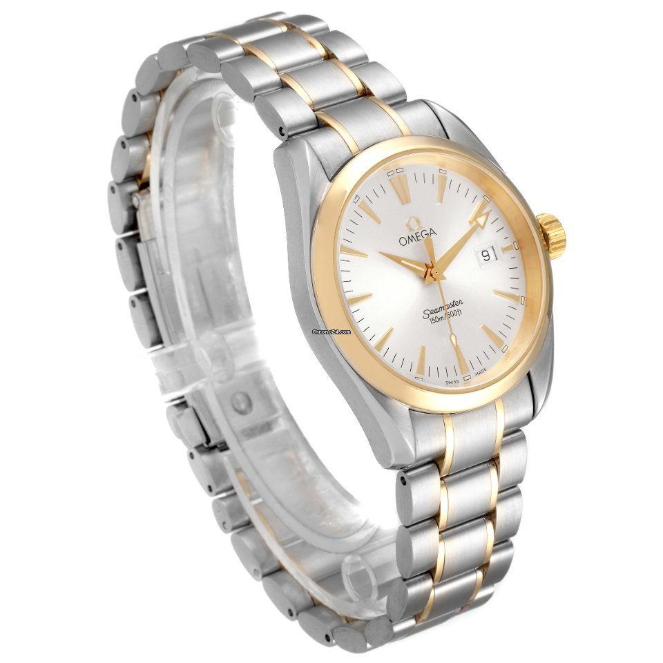 Omega Seamaster Aqua Terra Mens watch Unisex Quartz Gold Steel 2318.30.00 Replica 4