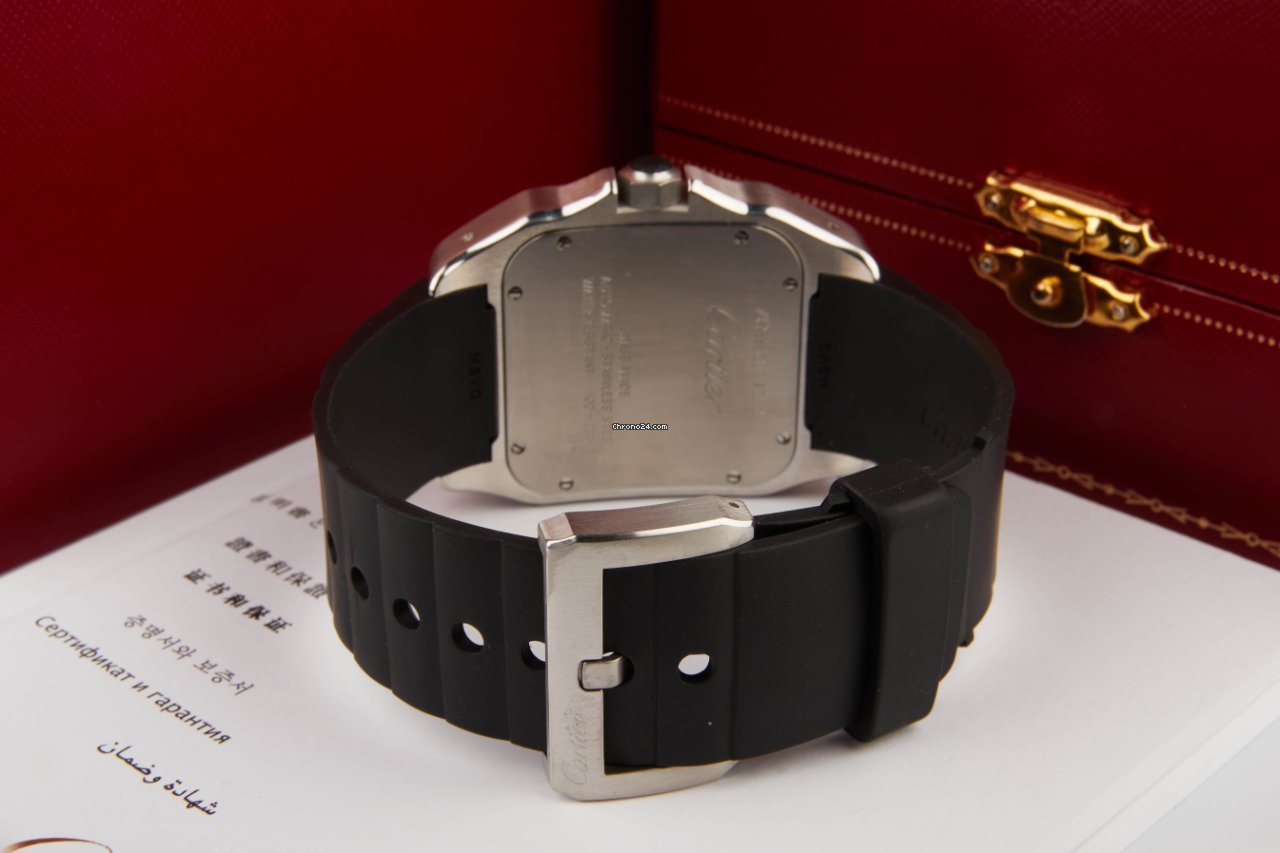 IMG_9081 Cartier Santos 100 Mens watch Unisex Automatic Steel W20121U2 Replica 4