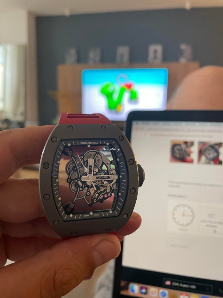 IMG_9081 Richard Mille RM 055 Mens watch Unisex Manual winding RM055 TI Replica 4