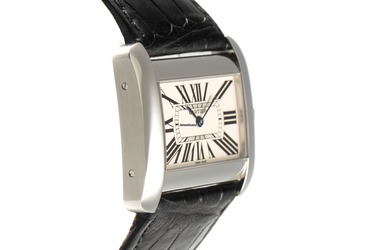 Cartier Tank Divan Mens watch Unisex Quartz Steel 2600 Replica 4