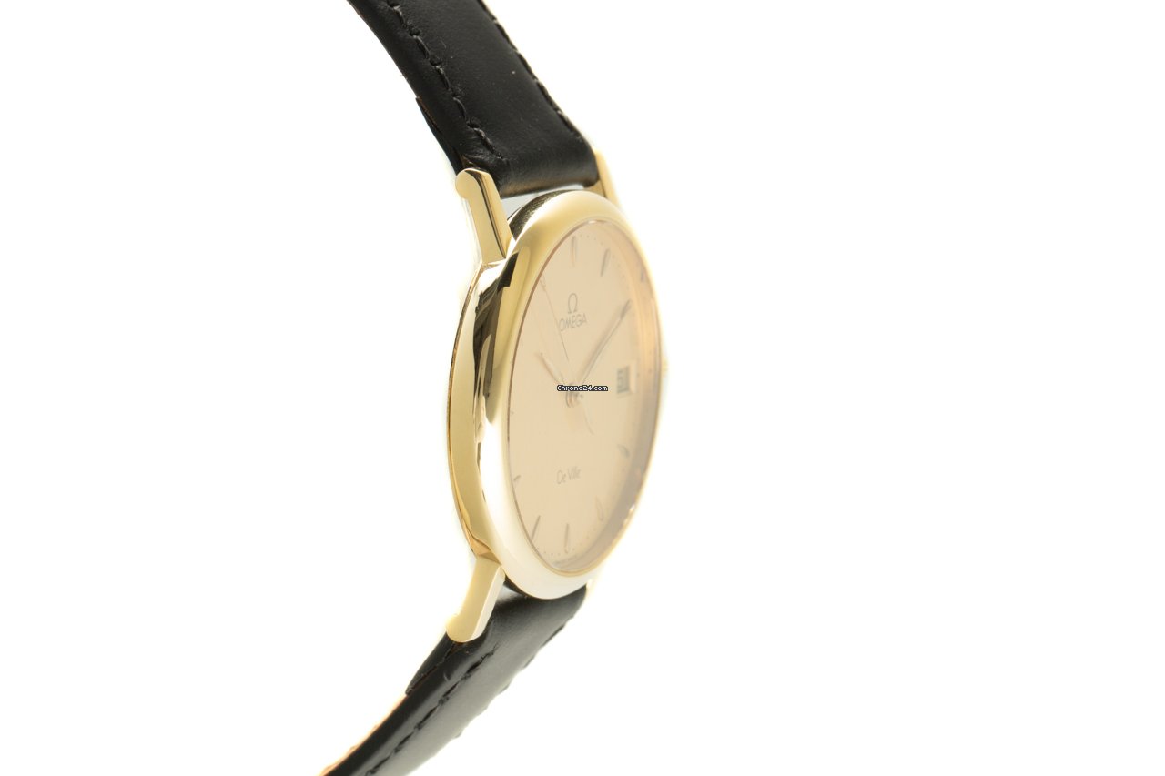 Omega De Ville Mens watch Unisex Quartz Yellow gold 196.2432 Replica 4