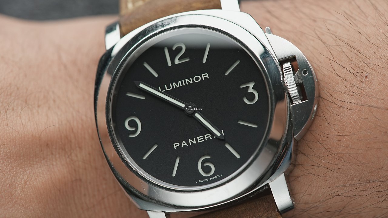 IMG_9081 Panerai Luminor Base Mens watch Unisex Manual winding Steel PAM 00112 Replica 4