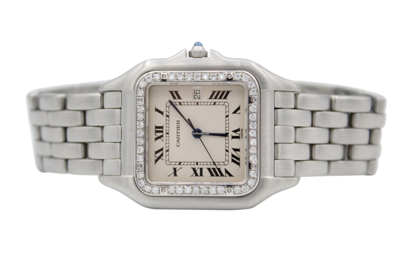 IMG_9081 Cartier Panthere Mens watch Unisex Quartz Steel 1300 Replica 4