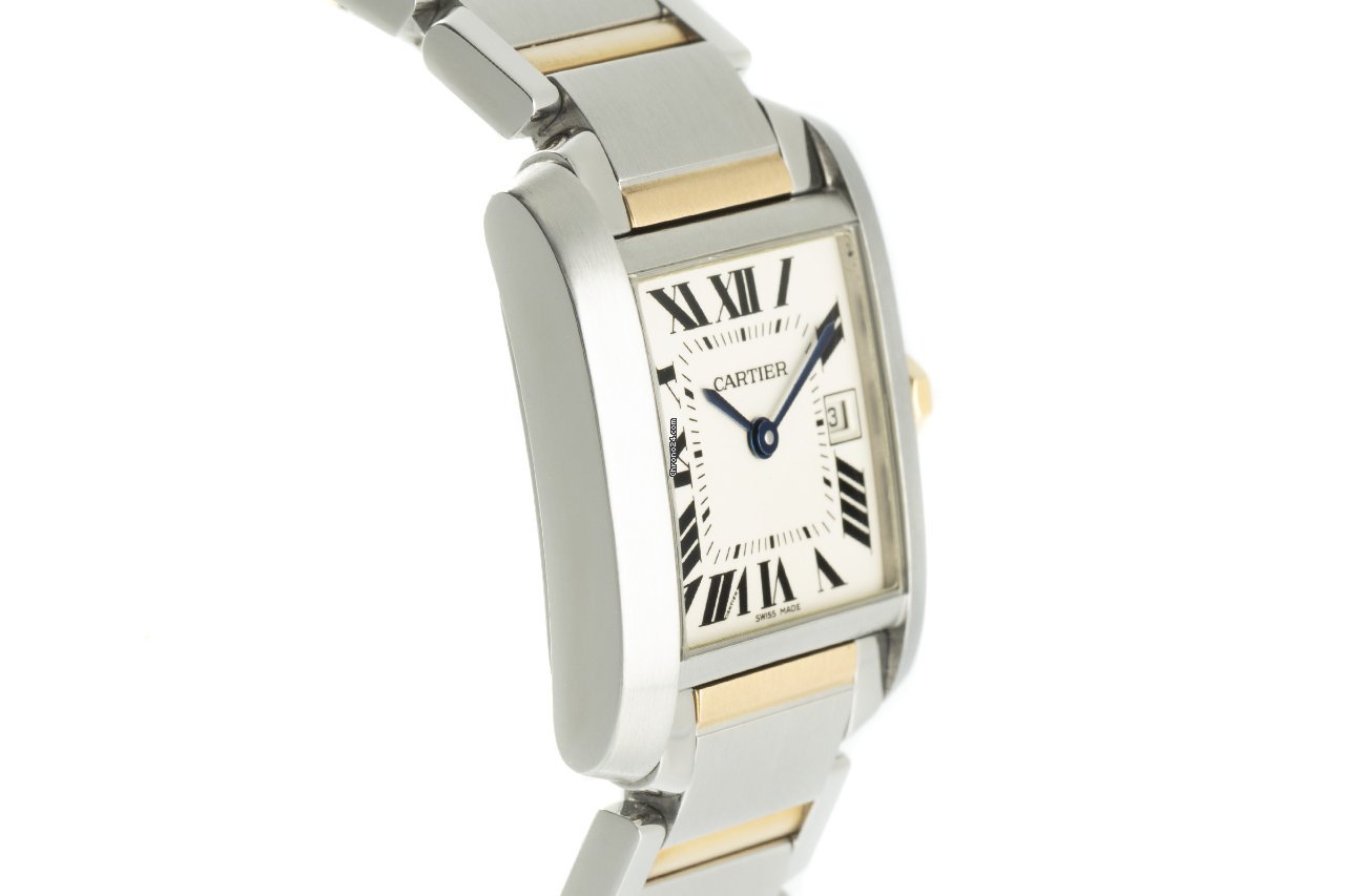 Cartier Tank Francaise Womens watch Quartz Gold Steel 2465 Replica 4