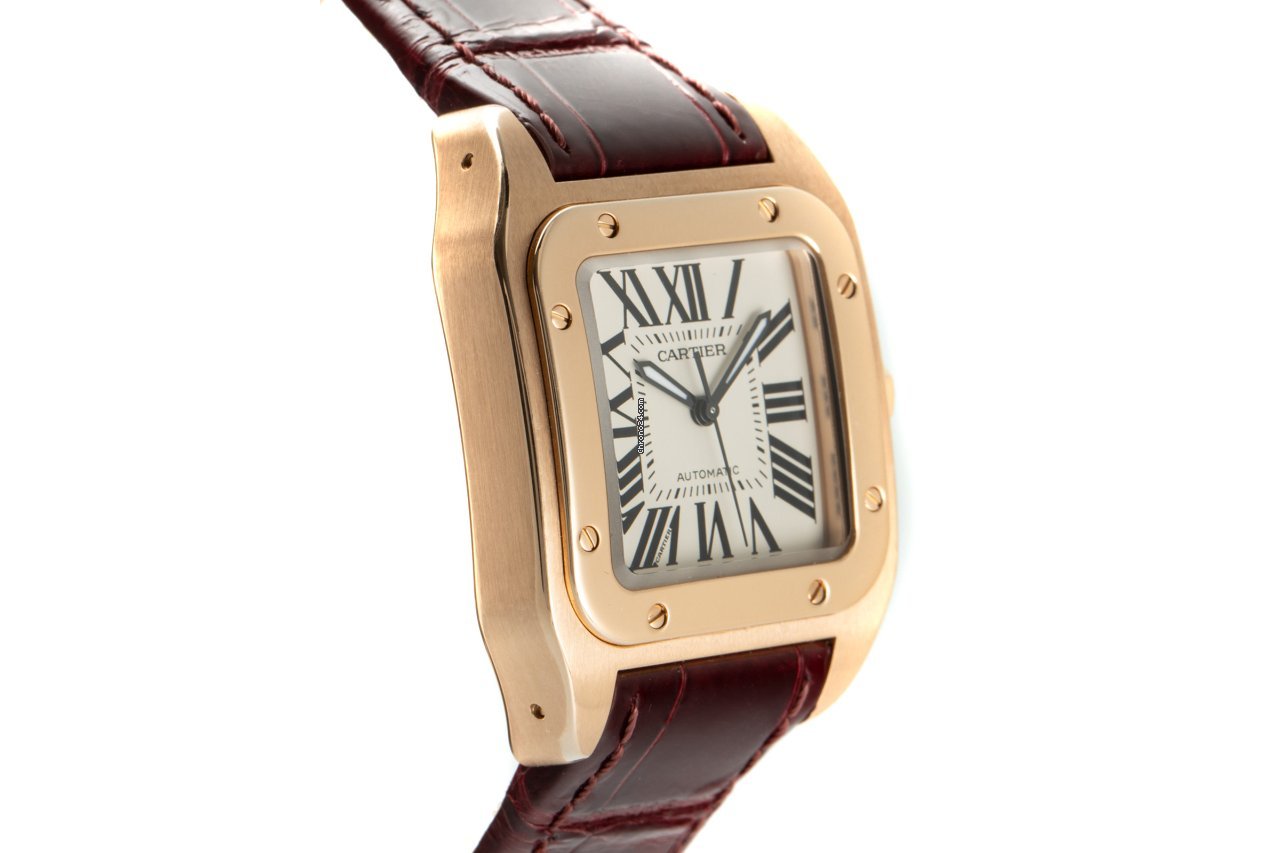 Cartier Santos 100 Mens watch Unisex Automatic Yellow gold 2879 Replica 4