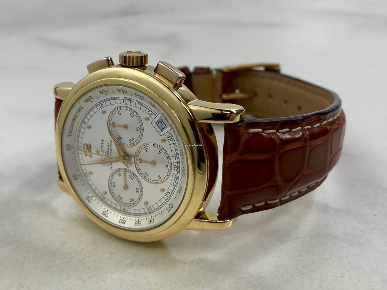 IMG_9081 Zenith El Primero Mens watch Unisex Automatic Yellow gold 30.0380.400 Replica 4