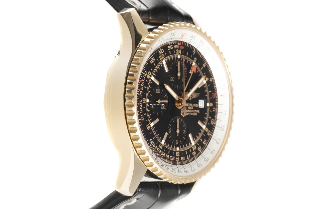 IMG_9081 Breitling Navitimer World Mens watch Unisex Automatic Red gold H24322 Replica 4