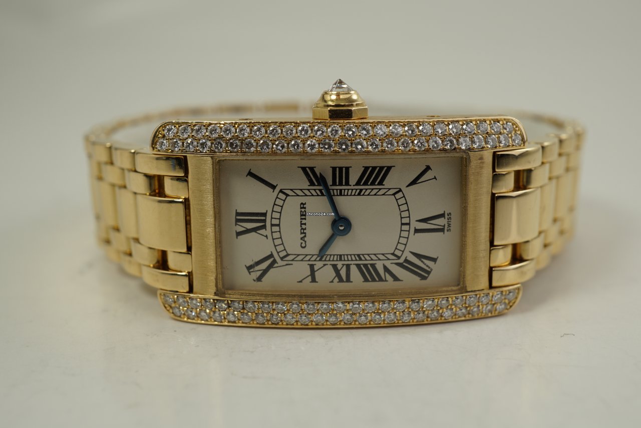 IMG_9081 Cartier Tank Americaine Womens watch Quartz Yellow gold 1710 Replica 4