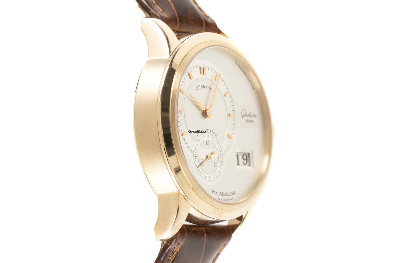 IMG_9081 Glashutte Original PanoMaticDate Mens watch Unisex Automatic Yellow gold 90-01-01-01-04 Replica 4