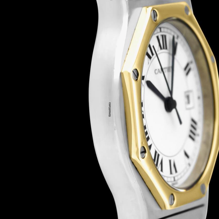 IMG_9081 Cartier Santos Mens watch Unisex Automatic Gold Steel 7641ST Replica 4