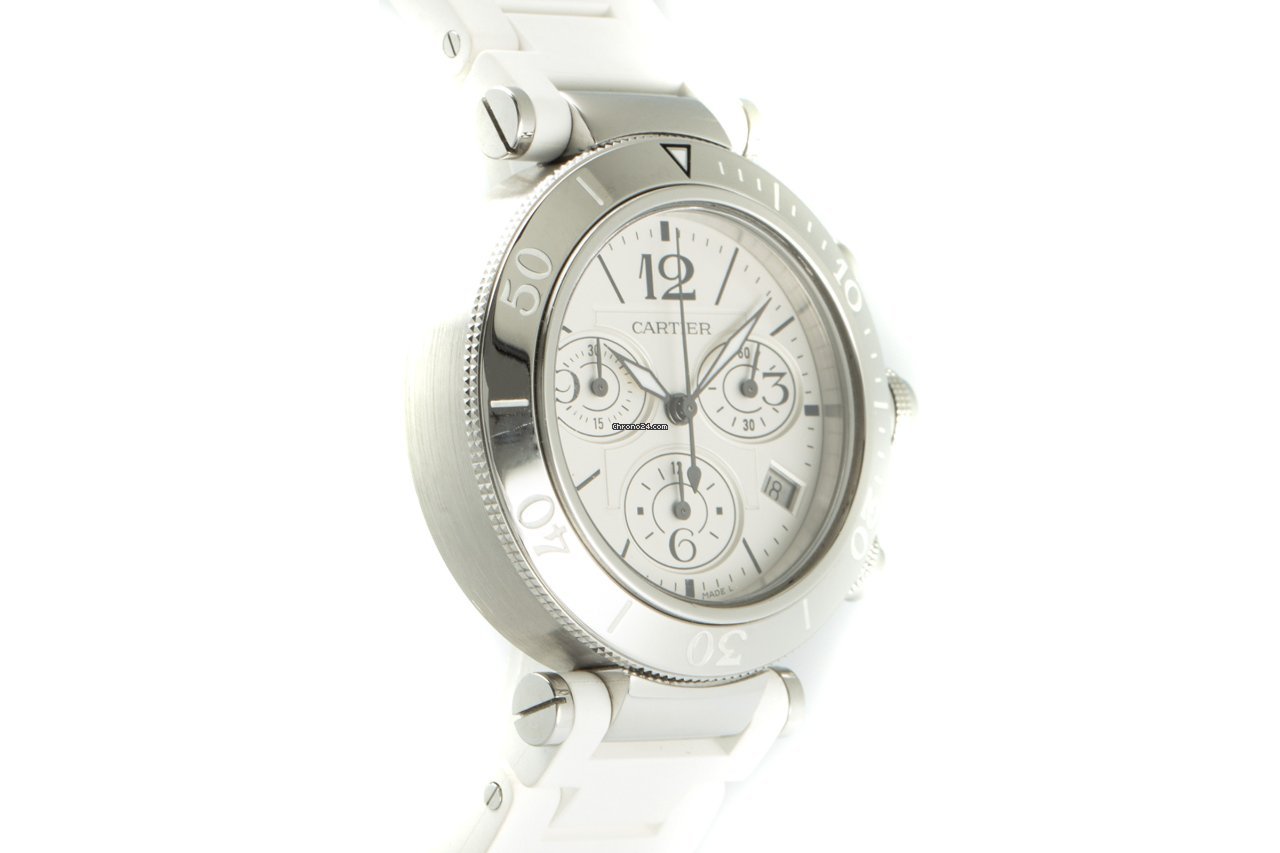 IMG_9081 Cartier Pasha Seatimer Womens watch Quartz Steel 3129 Replica 4