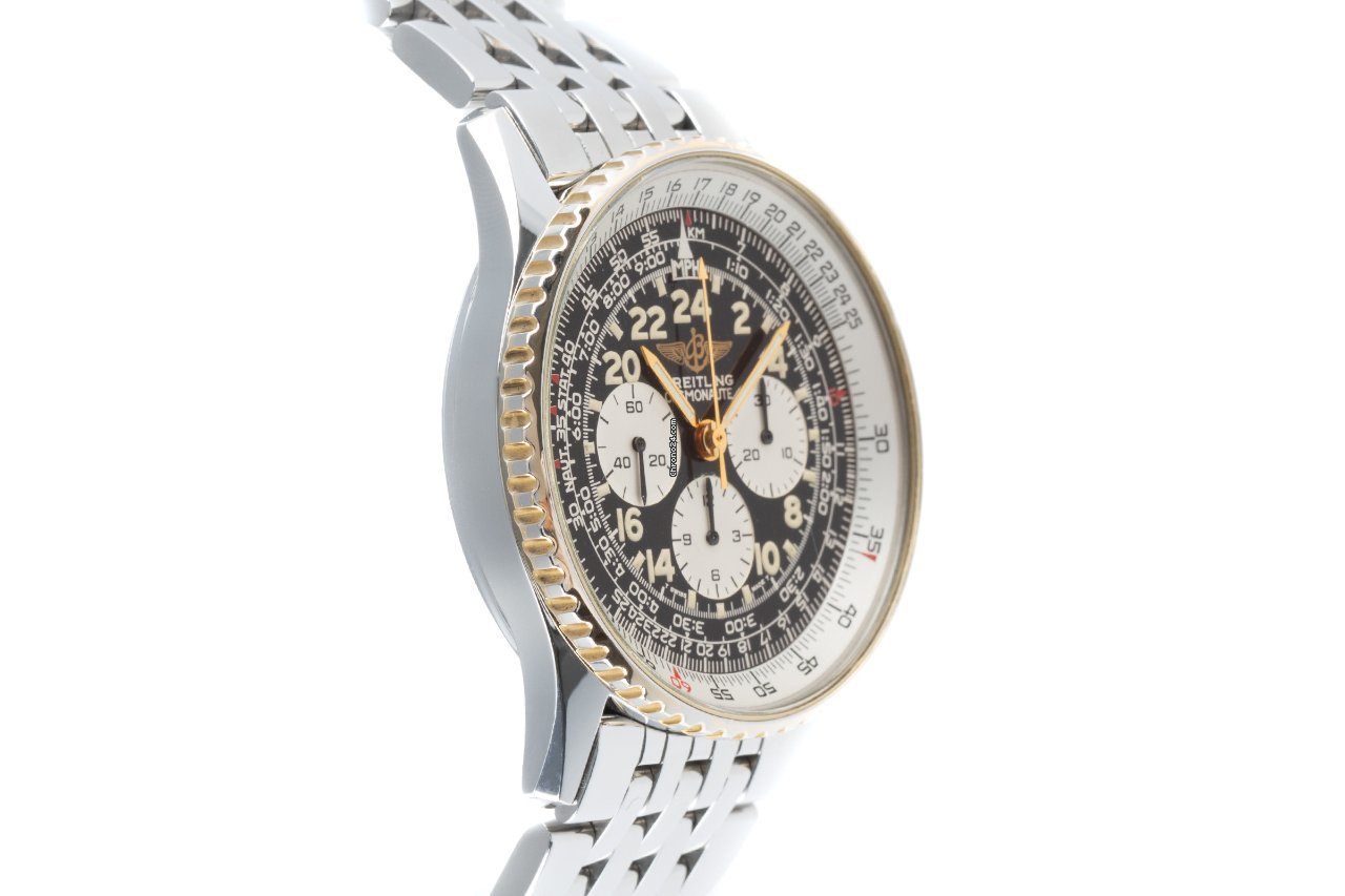 Breitling Navitimer Cosmonaute Mens watch Unisex Manual winding Gold Steel B12019 Replica 4