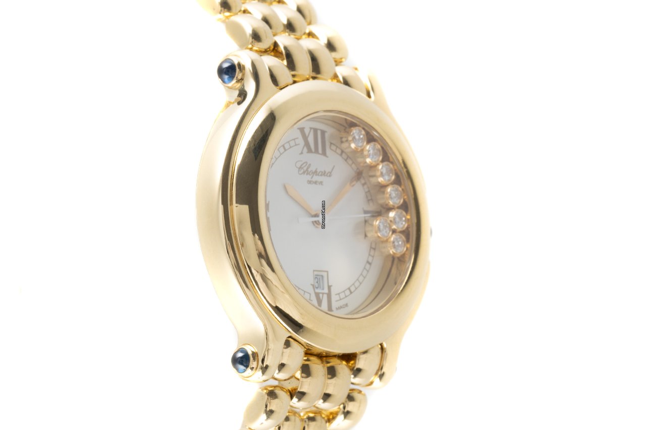 IMG_9081 Chopard Happy Sport Womens watch Quartz Yellow gold 27 6137-23 Replica 4