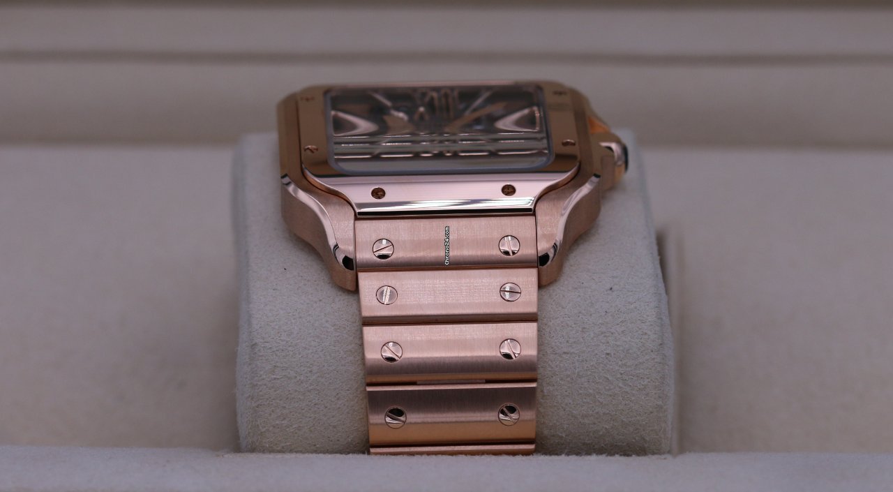 IMG_9081 Cartier Santos Mens watch Unisex Manual winding Rose gold WHSA0016 Replica 4