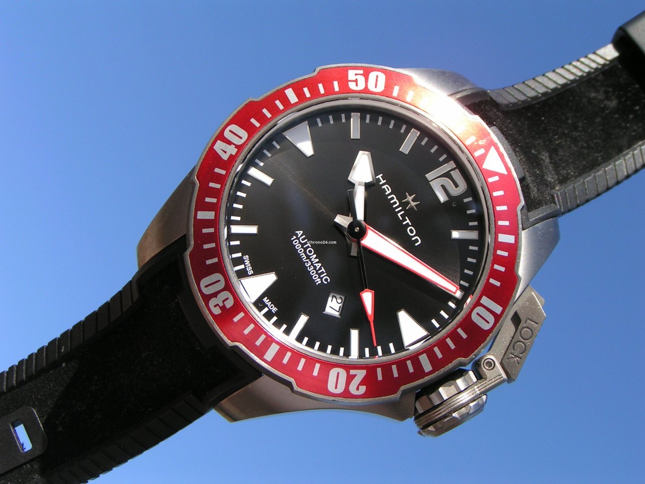 IMG_9081 Hamilton Khaki Navy Frogman Mens watch Unisex Automatic Titanium Hamilton H778050 Replica 4