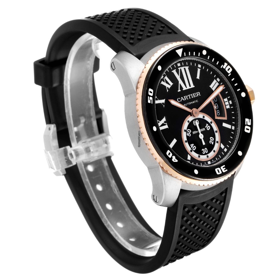 IMG_9081 Cartier Calibre de Cartier Diver Mens watch Unisex Automatic Steel W7100055 Replica 4