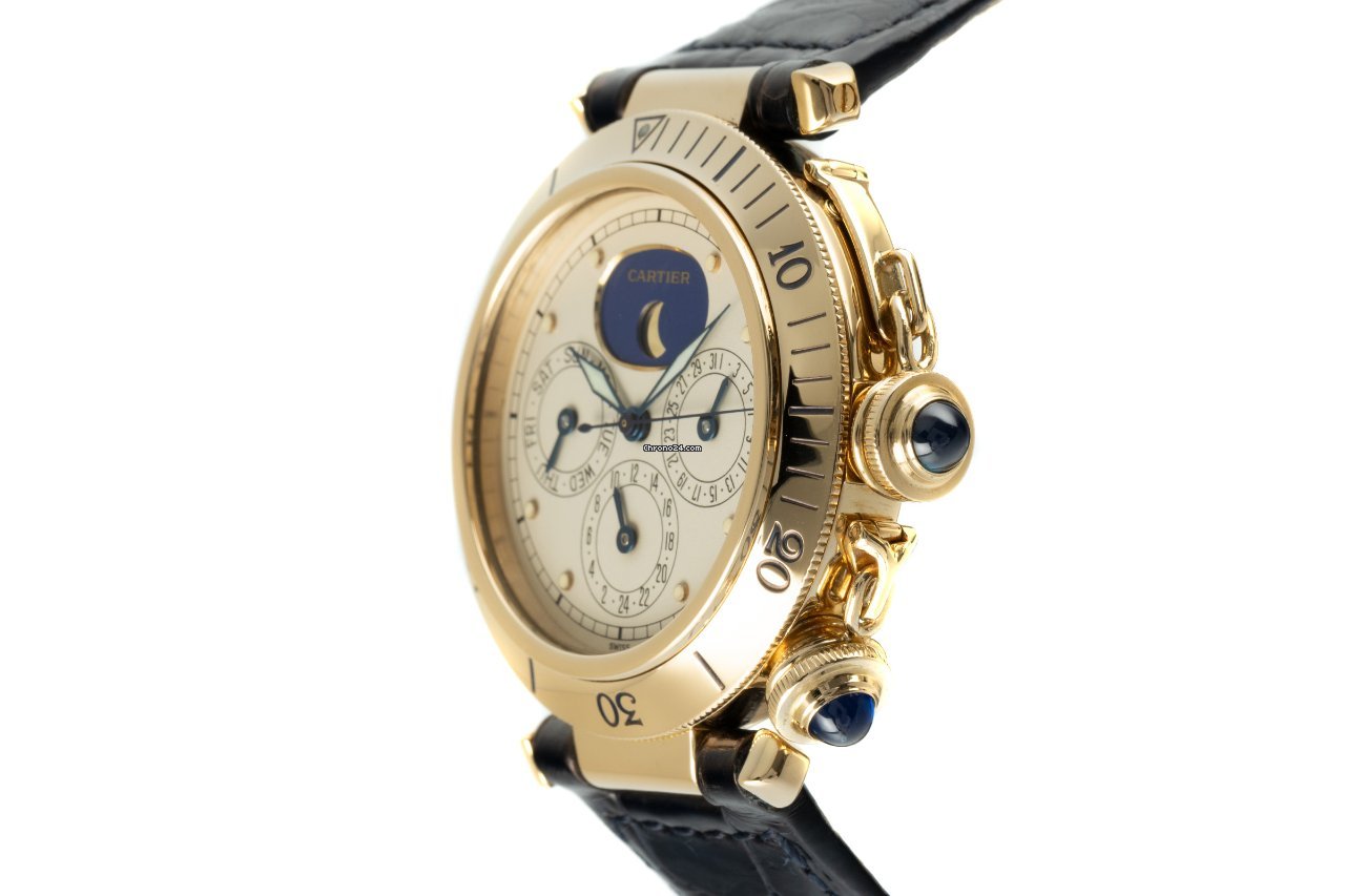 IMG_9081 Cartier Pasha Mens watch Unisex Quartz Yellow gold 30002 Replica 4
