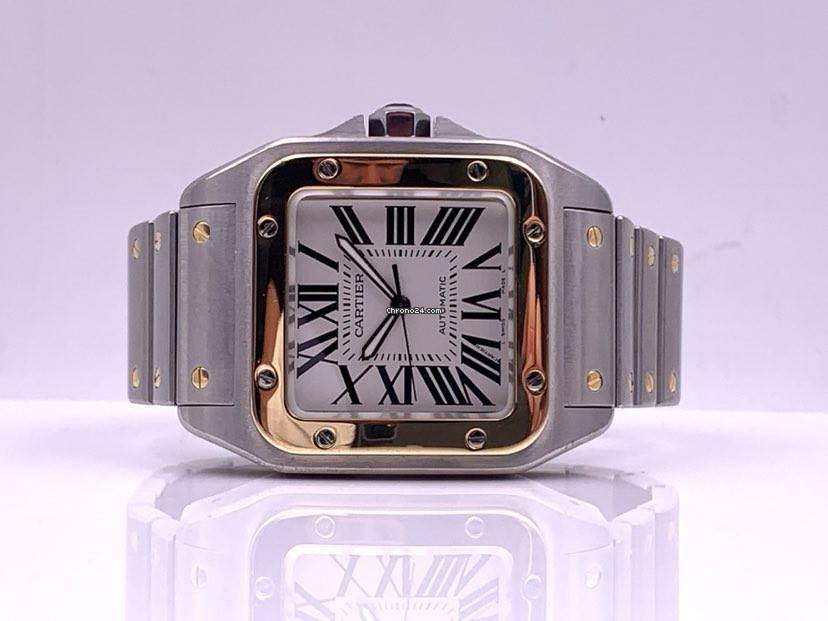 Cartier Santos 100 Mens watch Unisex Automatic Gold Steel W200728G Replica 4