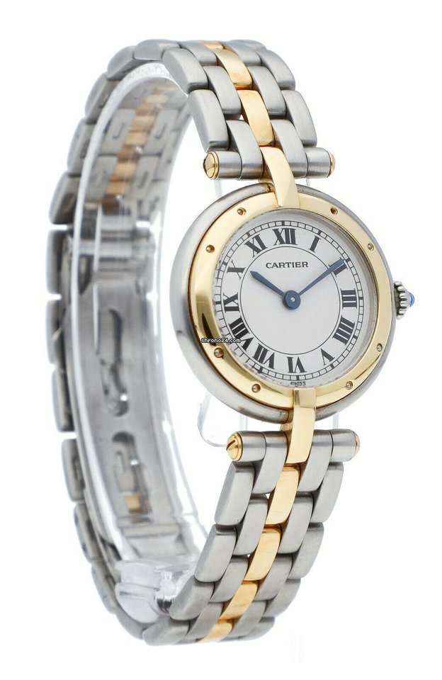 IMG_9081 Cartier Panthere Womens watch Quartz Gold Steel 166920 Replica 4