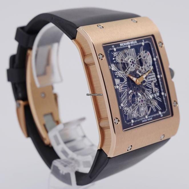 IMG_9081 Richard Mille Mens watch Unisex Manual winding Rose gold RM017 Replica 4