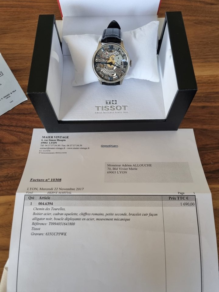 Tissot Chemin de Tourelles Mens watch Unisex Manual winding Steel T099.405.16.418.00 Replica 4