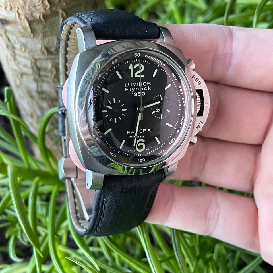 Panerai Luminor 1950 3 Days Chrono Flyback Mens watch Unisex Automatic Steel PAM 00212 Replica 4