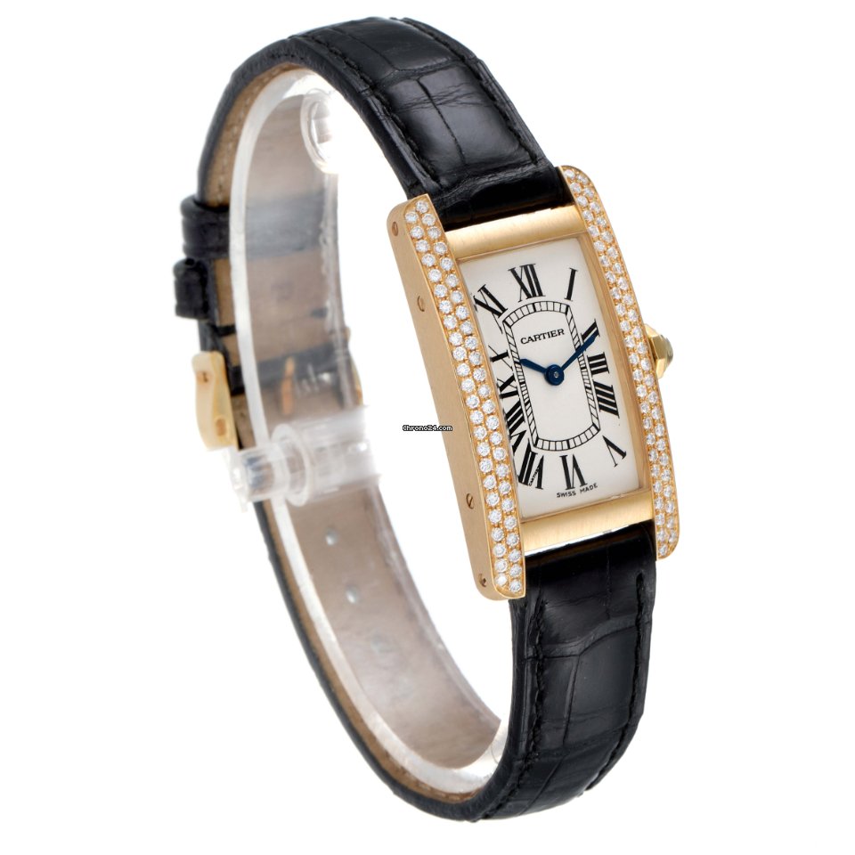 IMG_9081 Cartier Tank Americaine Womens watch Quartz Yellow gold WB701251 Replica 4