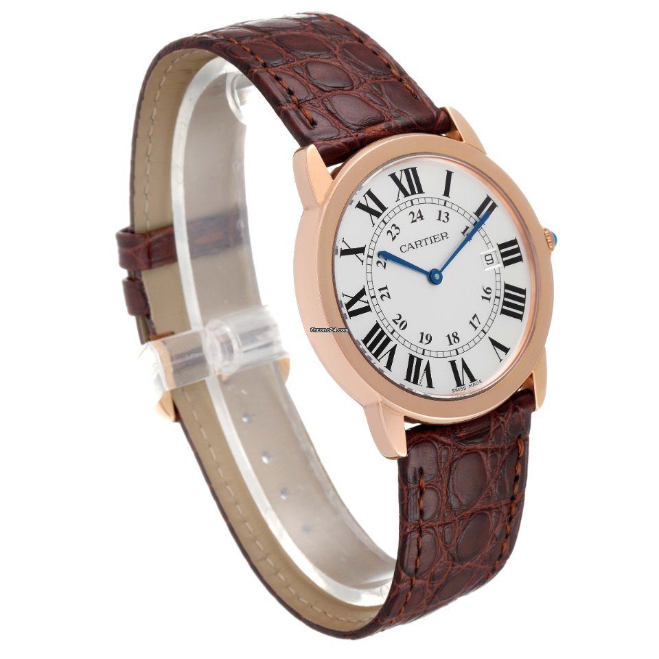 Cartier Ronde Solo de Cartier Mens watch Unisex Quartz Gold Steel W6701008 Replica 4