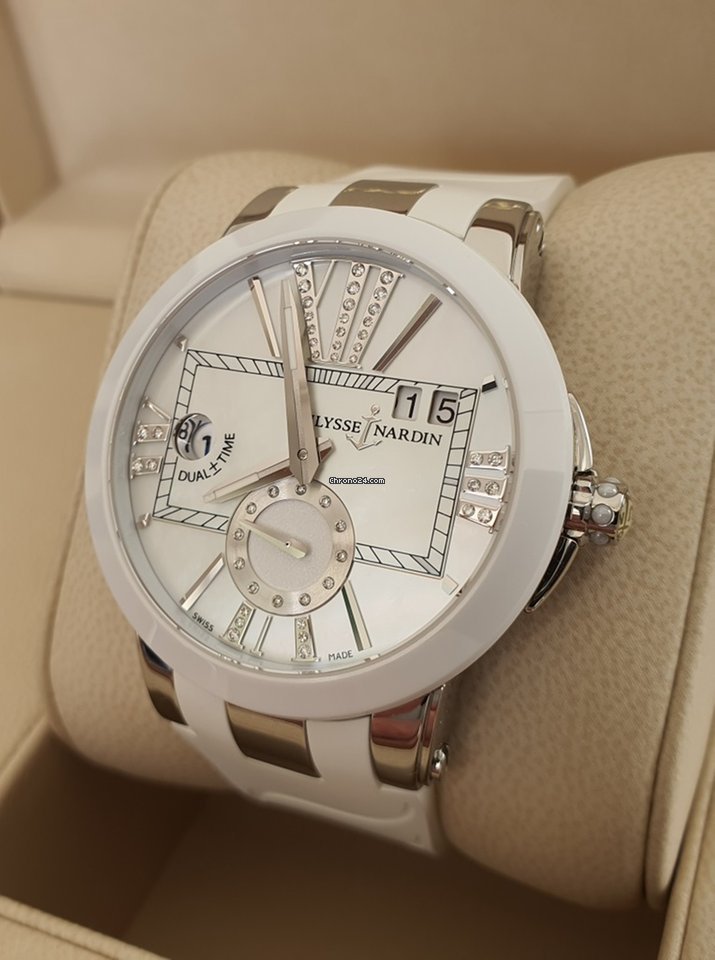 Ulysse Nardin Executive Dual Time Lady Womens watch Automatic Steel 243-10-3 391 Replica 4