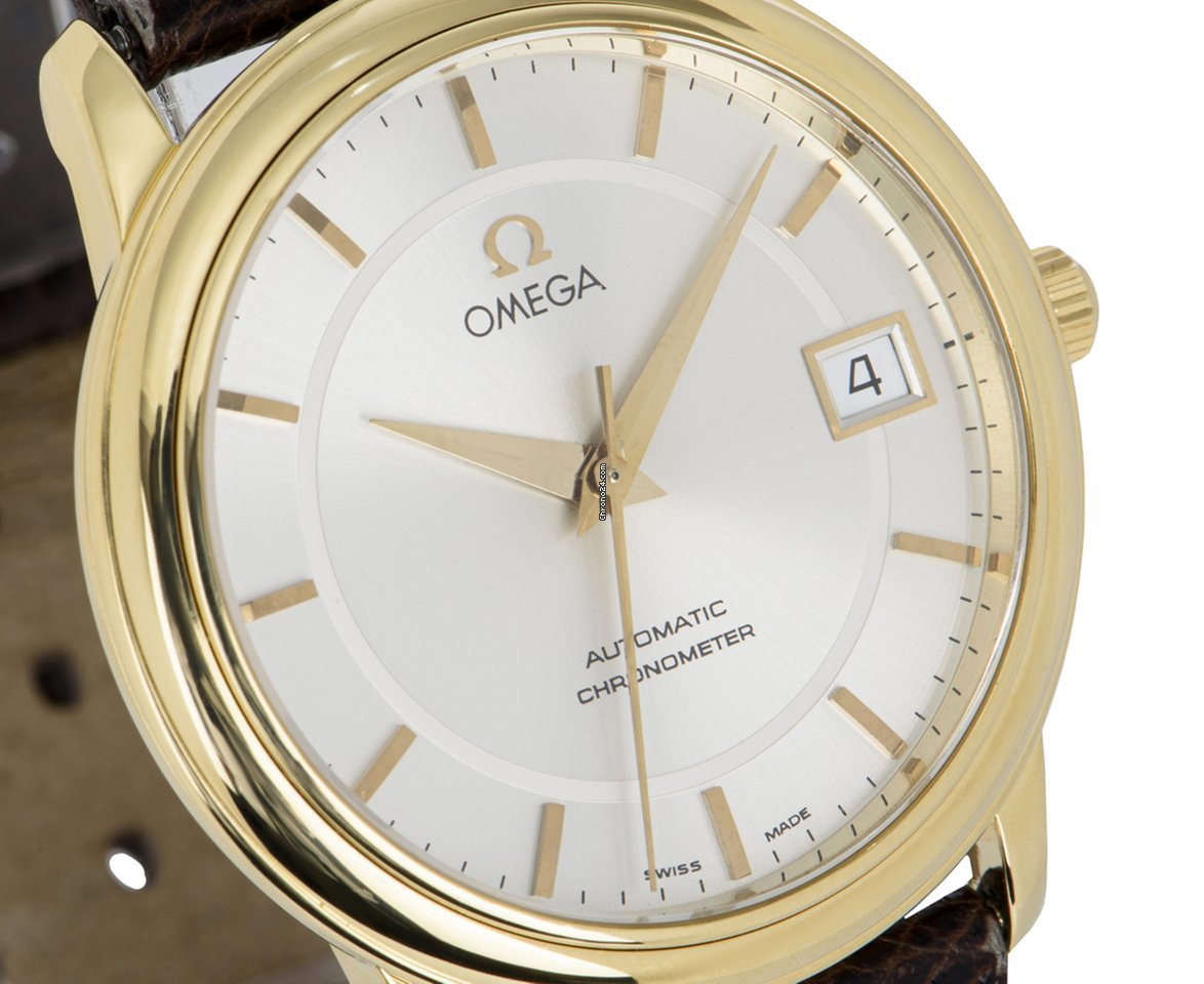 IMG_9081 Omega De Ville Prestige Mens watch Unisex Automatic Yellow gold 168.1050 Replica 4