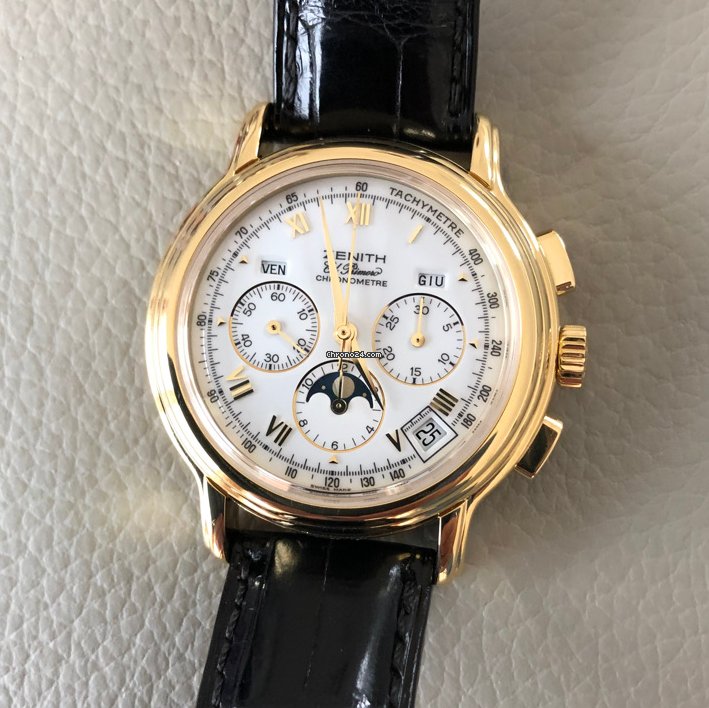 IMG_9081 Zenith El Primero Mens watch Unisex Automatic Yellow gold 30.0240.410 Replica 4