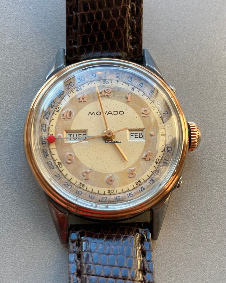 IMG_9081 Movado Mens watch Unisex Manual winding Gold Steel Vintage Replica 4
