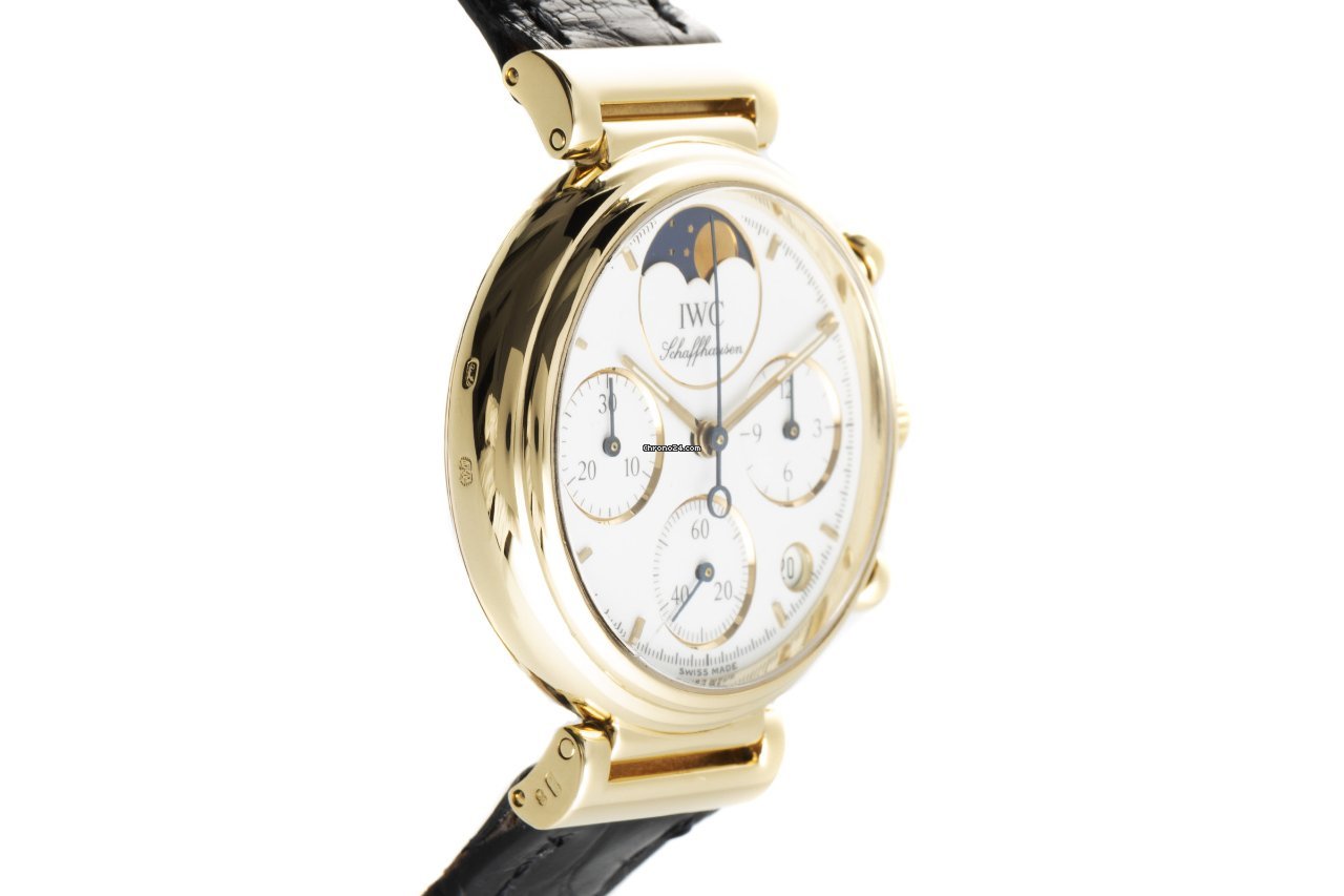 IMG_9081 IWC Da Vinci Chronograph Womens watch Quartz Yellow gold 3735 Replica 4