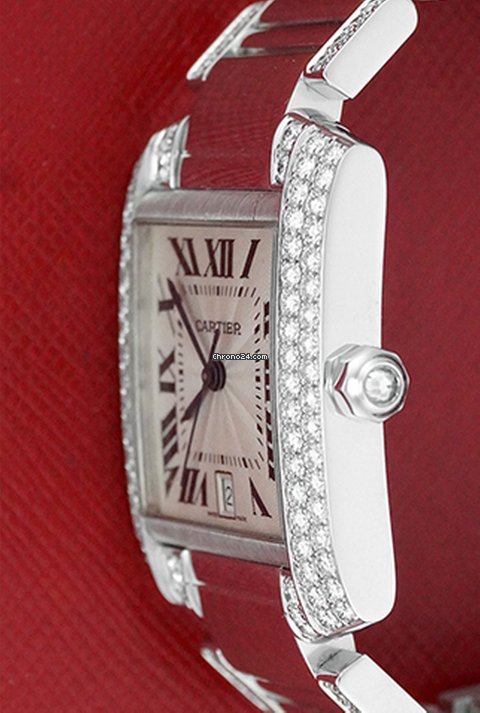 IMG_9081 Cartier Tank Francaise Mens watch Unisex Automatic White gold WE1003SF Replica 4