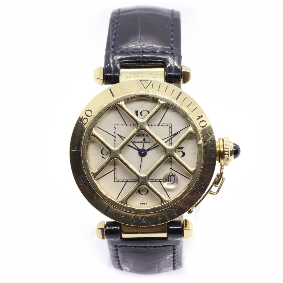 Cartier Pasha Mens watch Unisex Automatic Yellow gold 1021 Replica 4